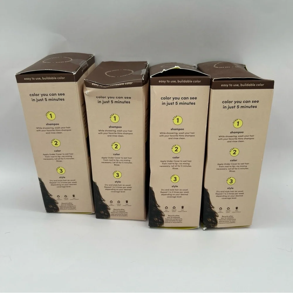 4x Hims Hair‎ Color & Conditioner Under Cover Dark Brown 5oz New